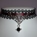 Black Gothic choker red necklace wine collar lace steampunk elegant victorian