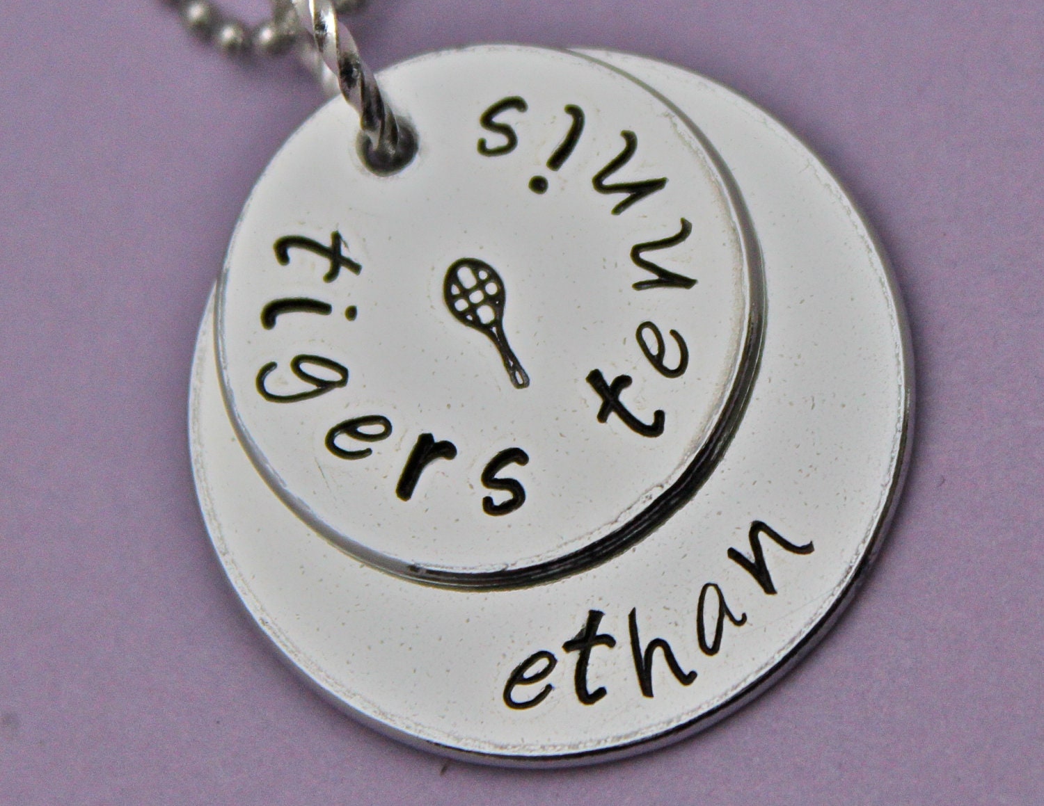 Tennis Necklace Hand Stamped Personalized Custom Necklace