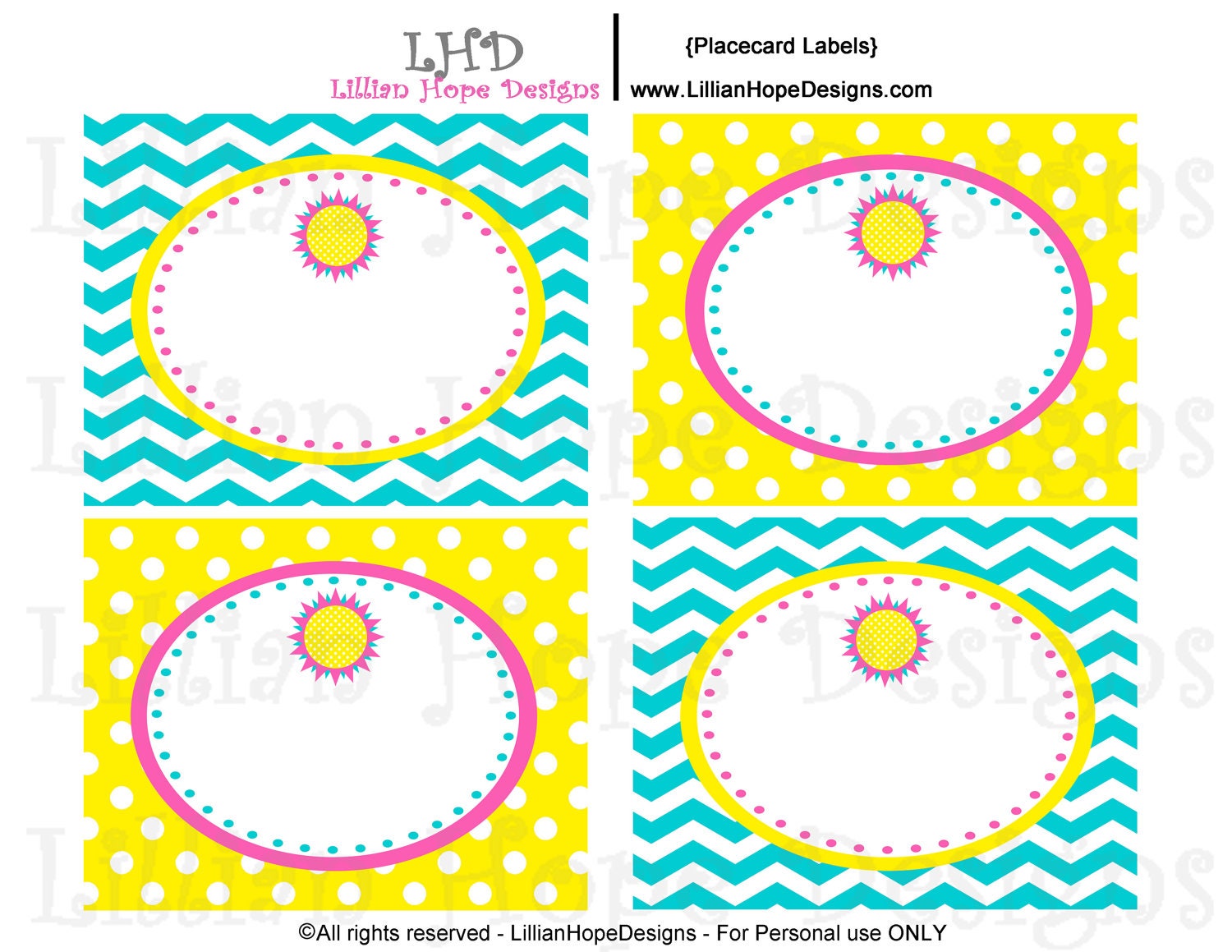 You Are My Sunshine Turquoise Place Card and Tent Card Labels - PRINTABLE Labels - Chevron Il_570xn