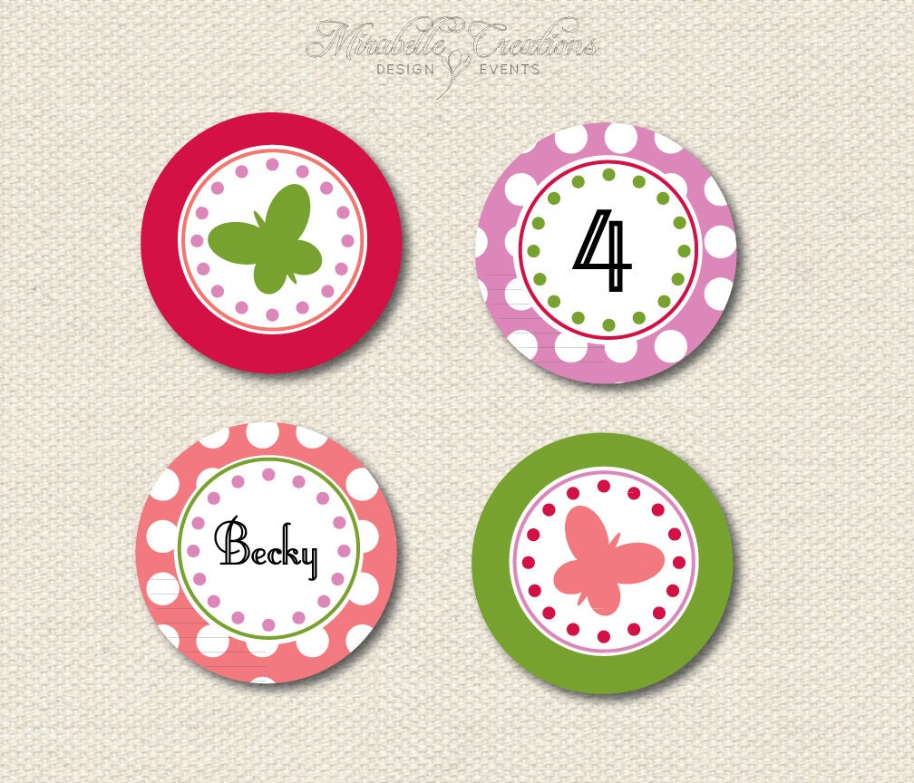 PRINTABLE PARTY CIRCLES -- Butterfly Collection -- Mirabelle Creations Il_570xn