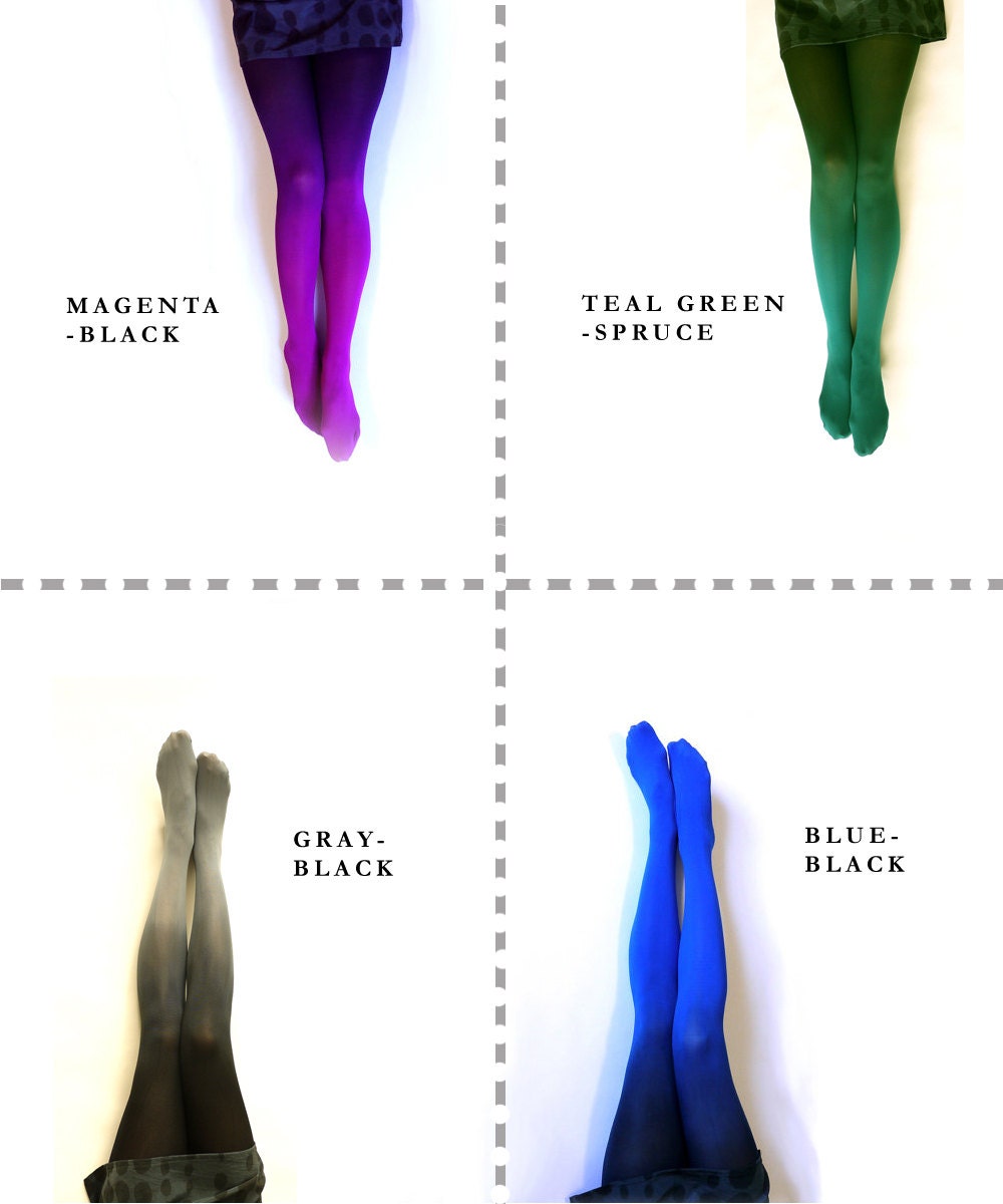 Ombre Tights gradient tights // PLUS SIZE.  Hand dyed.
