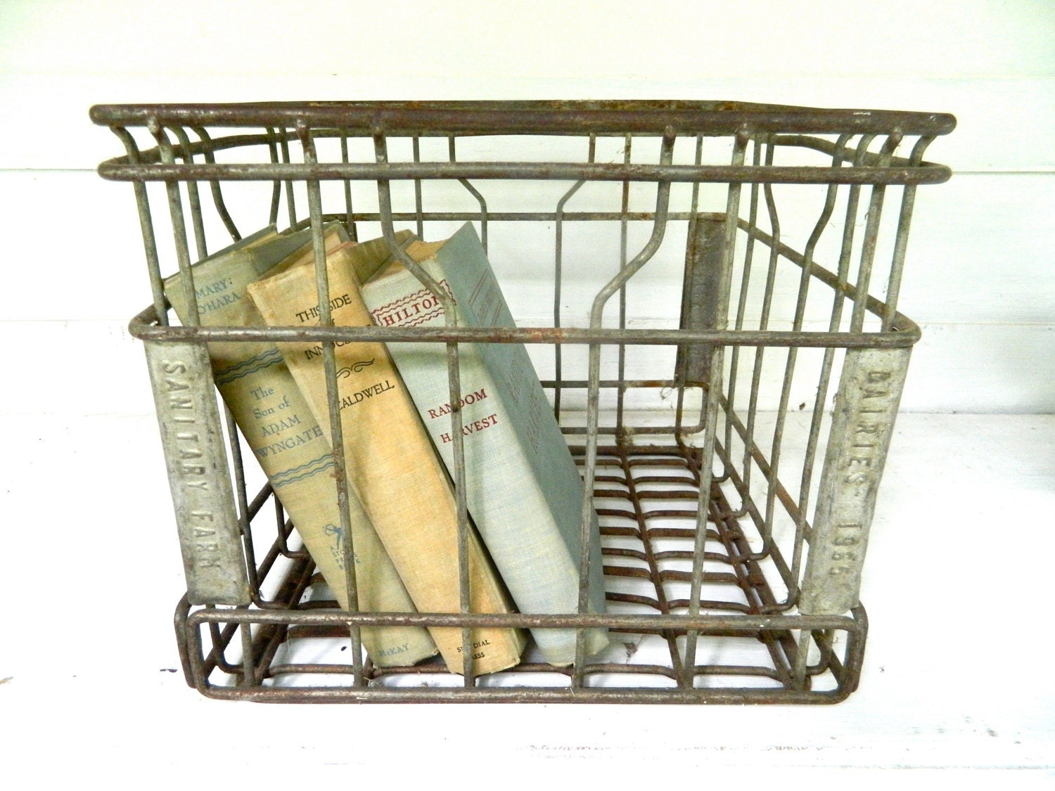Vintage Milk Crate Metal Industrial