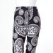 80s Vintage Pants Trousers High Waist Paisley Flares Black White XSmall Small