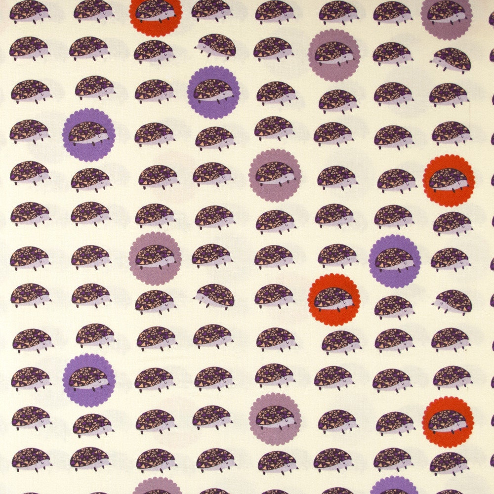 Hedgehogs in White/Cream By Lizzy House - 1yd