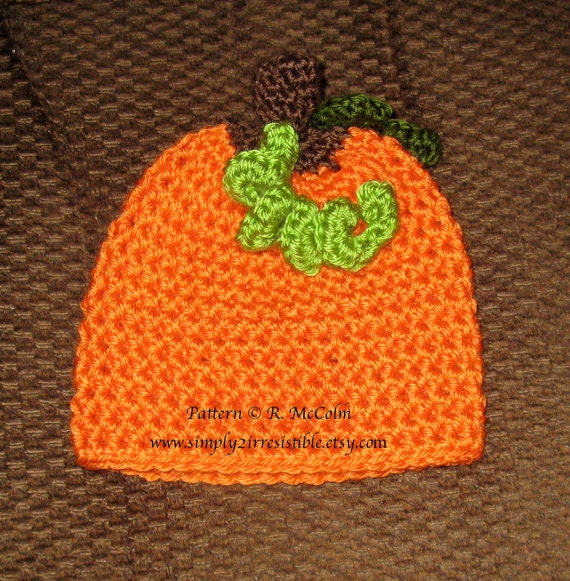 Pumpkin Patch Hat - Crochet Pattern 6 - Beanie Pattern - us and uk Terms Available - Newborn to Adult - INSTANT DOWNLOAD