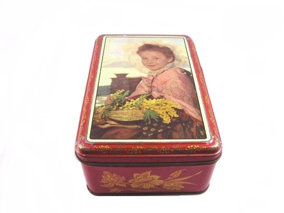 Vintage Tin Box Decorative Gift Boxes Metal Tin Box Candy Girl