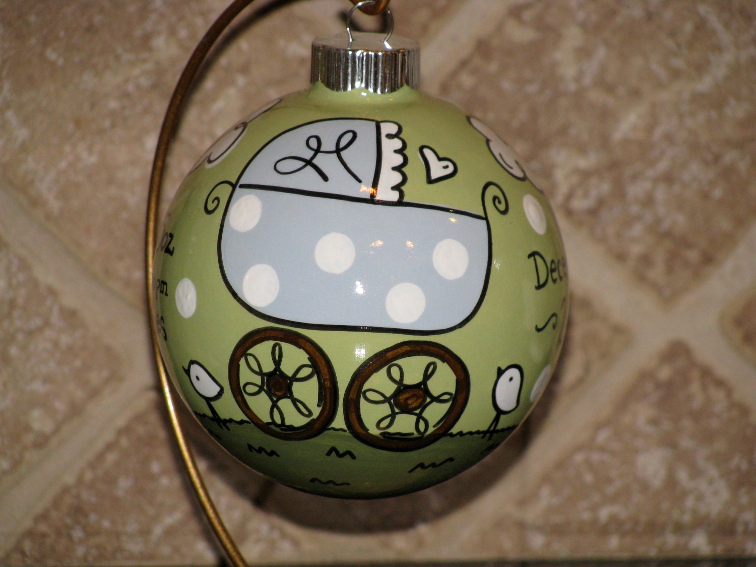 Hand Painted Ornament - baby girl or boy first Christmas - CUSTOMIZE