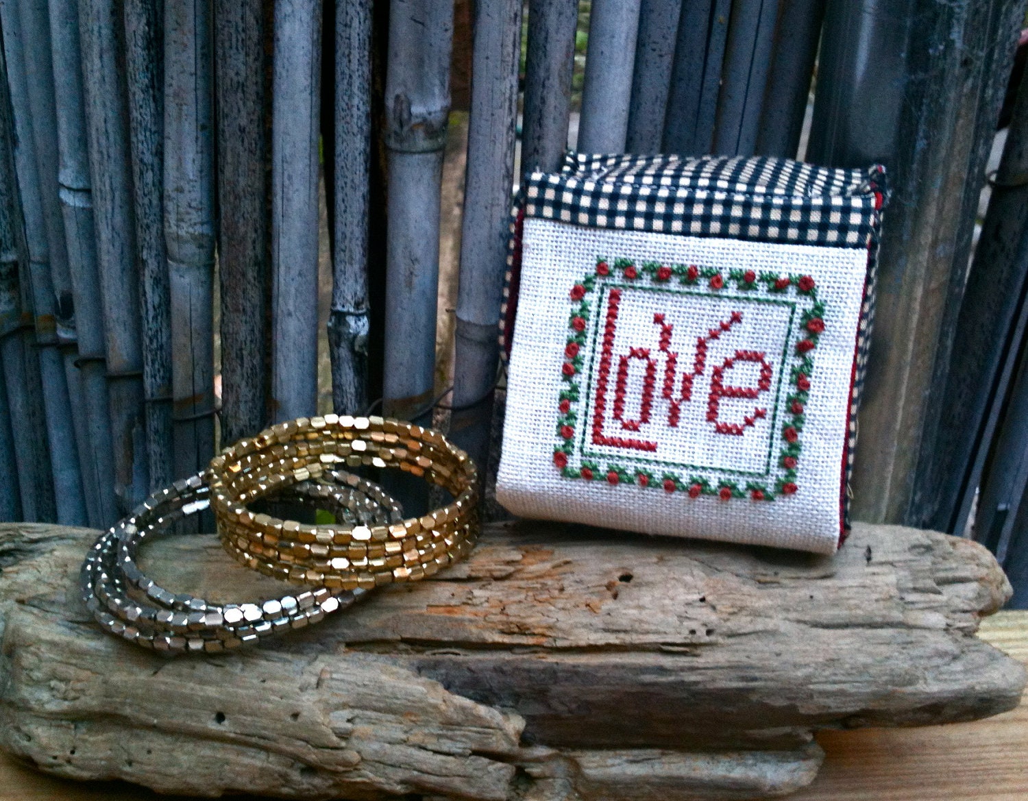 Cross Stitch Gift Box & Wrap Bracelet Set