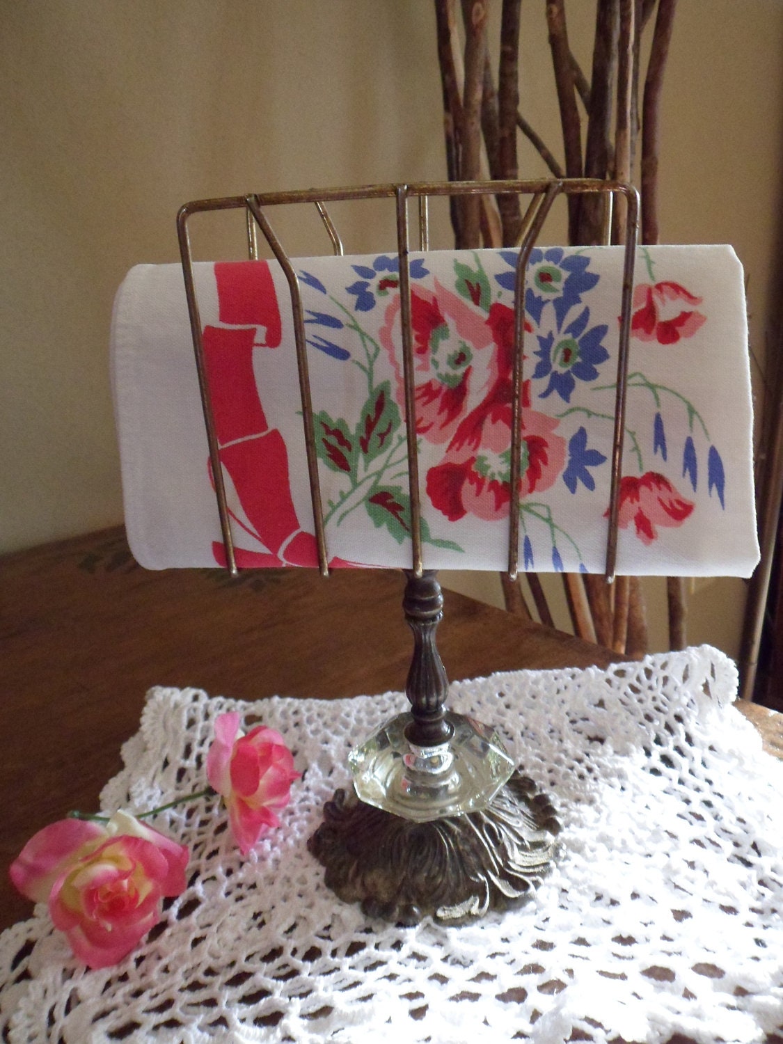 Upright Tea Towel Holder Guest Towel Holder by MountainThyme1