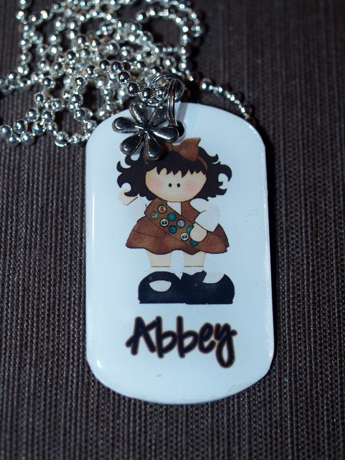 Personalized Brownie Daisy or Girl Scout Necklace by pixelilicious