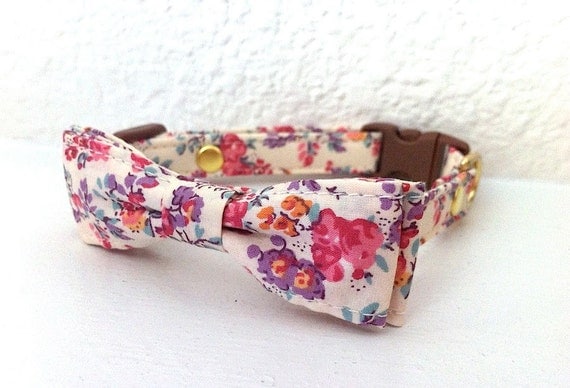 Liberty Floral French Bow Collar for Cats