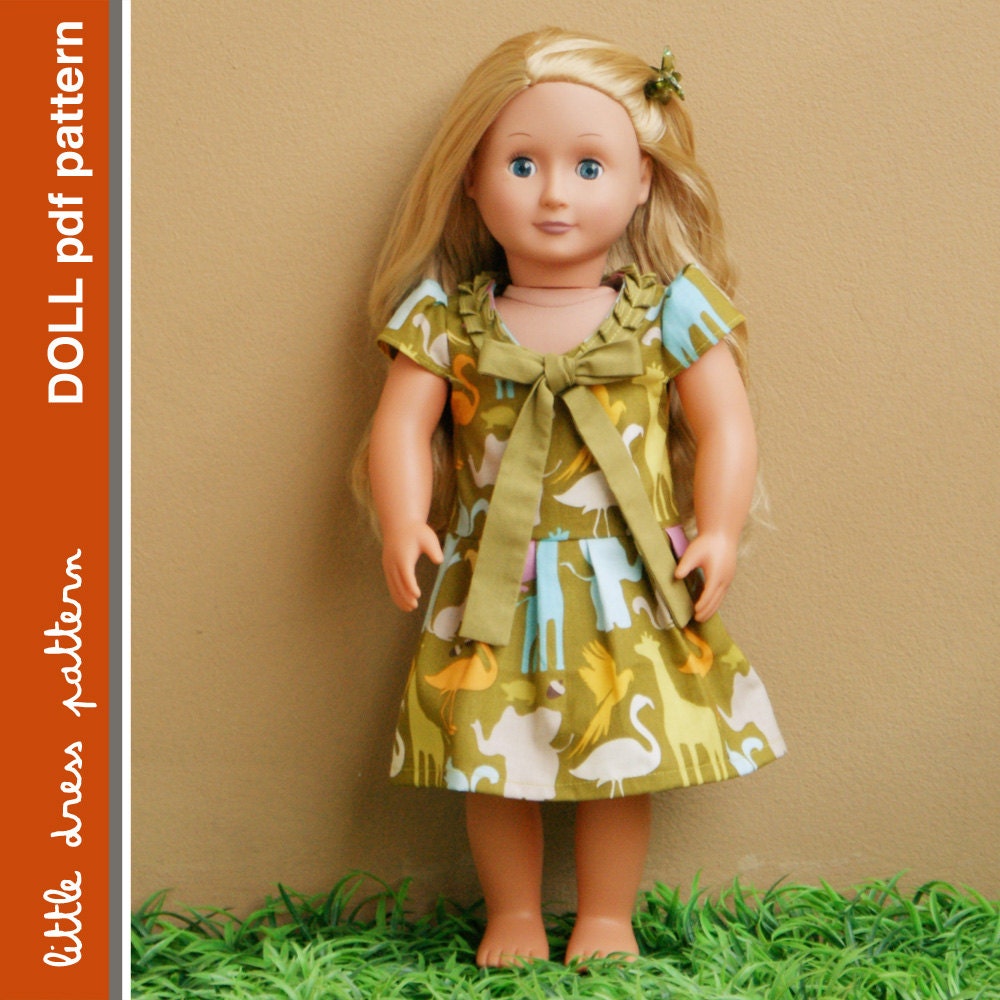 Stella Doll Dress - PDF Pattern - Doll Size 18 inch