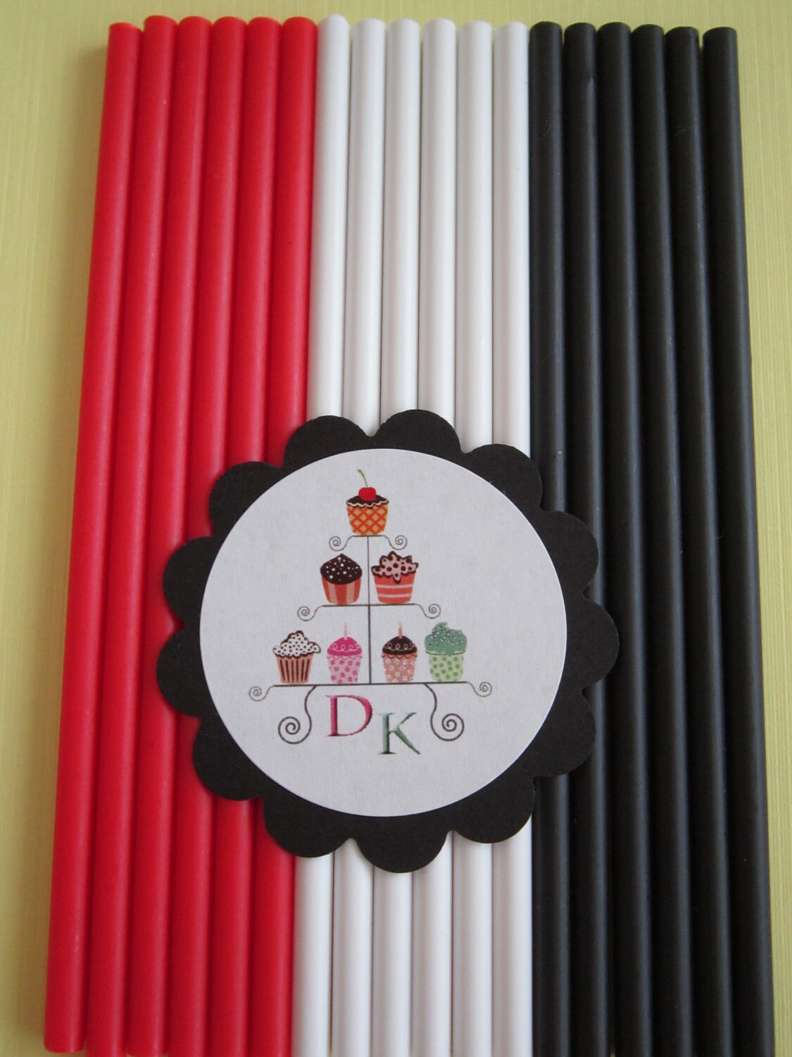 24 Red, White & Black Cake Pop, Marshmallow, Chocolate Sticks Il_570xn