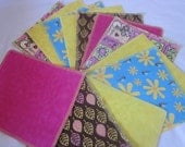 Cloth Baby Wipes, Napkins, girl  wipes,  SET of 12