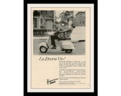 VESPA 150 GS Scooter Moped Photo Ad, "La Bonne Vie" Vintage Advertising Wall Art Decor Print