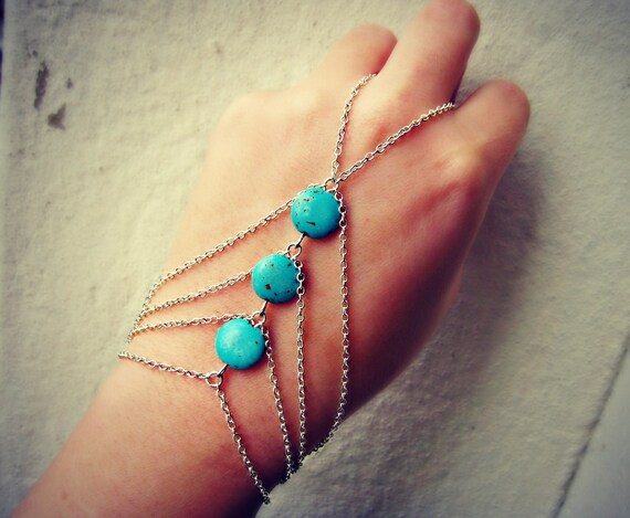 silver slave bracelet turquoise triangle , turquoise jewelry, turquoise accessory, unique bracelet, vintage style bracelet