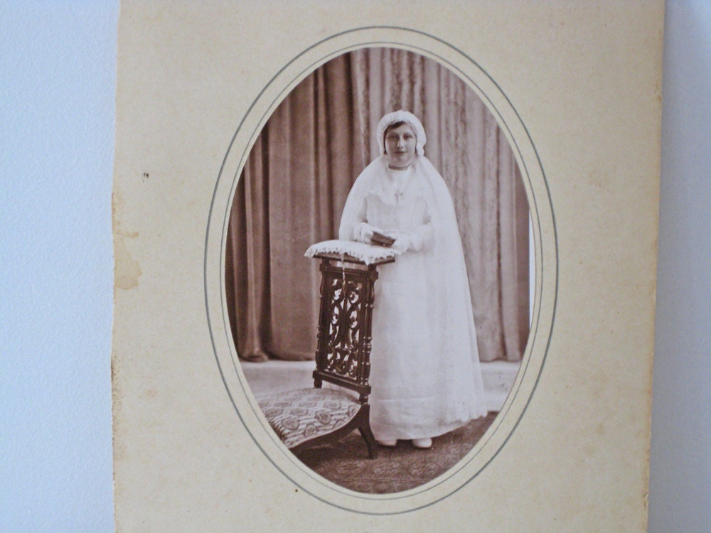 Antique French First Communion photo