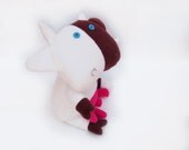 Plush toy Cow kids white brown farm animals soft toy stuffed animal