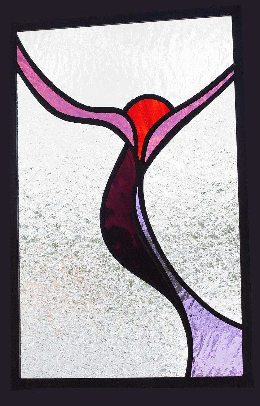 art Etsy stained on glass similar window panel  painting Items glass abstract panel to Abstract