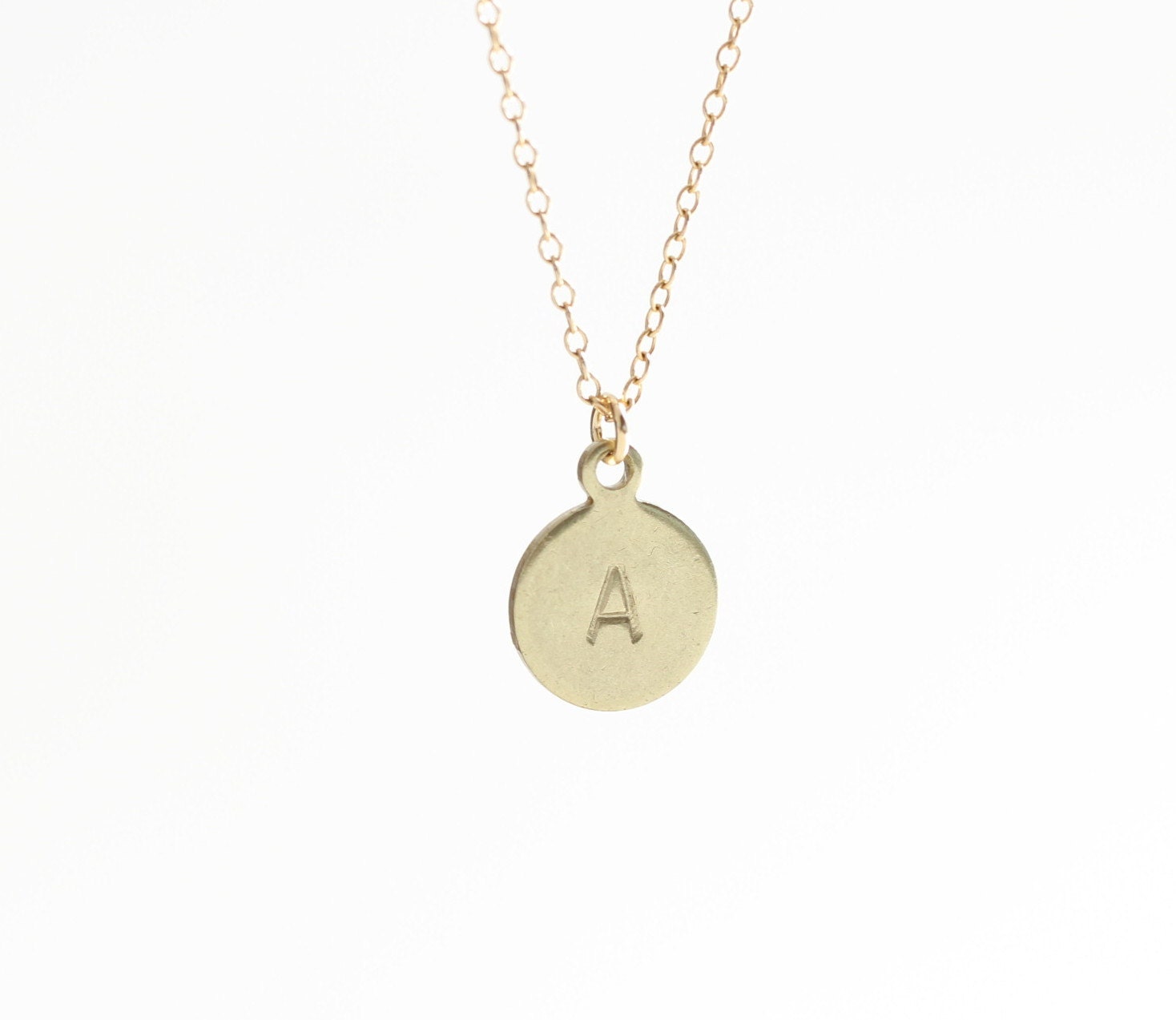 Delicate simple everyday initial tag necklace