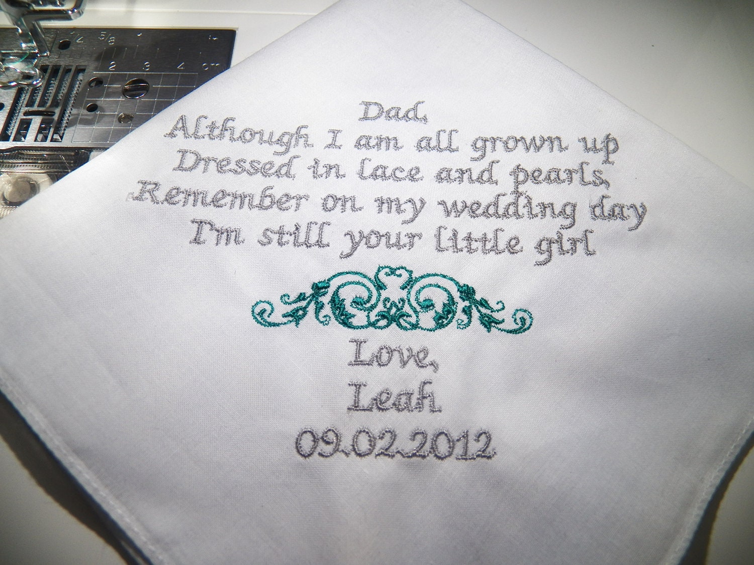 Personalized  father of the Bride Handkerchief Wedding Keepsake
