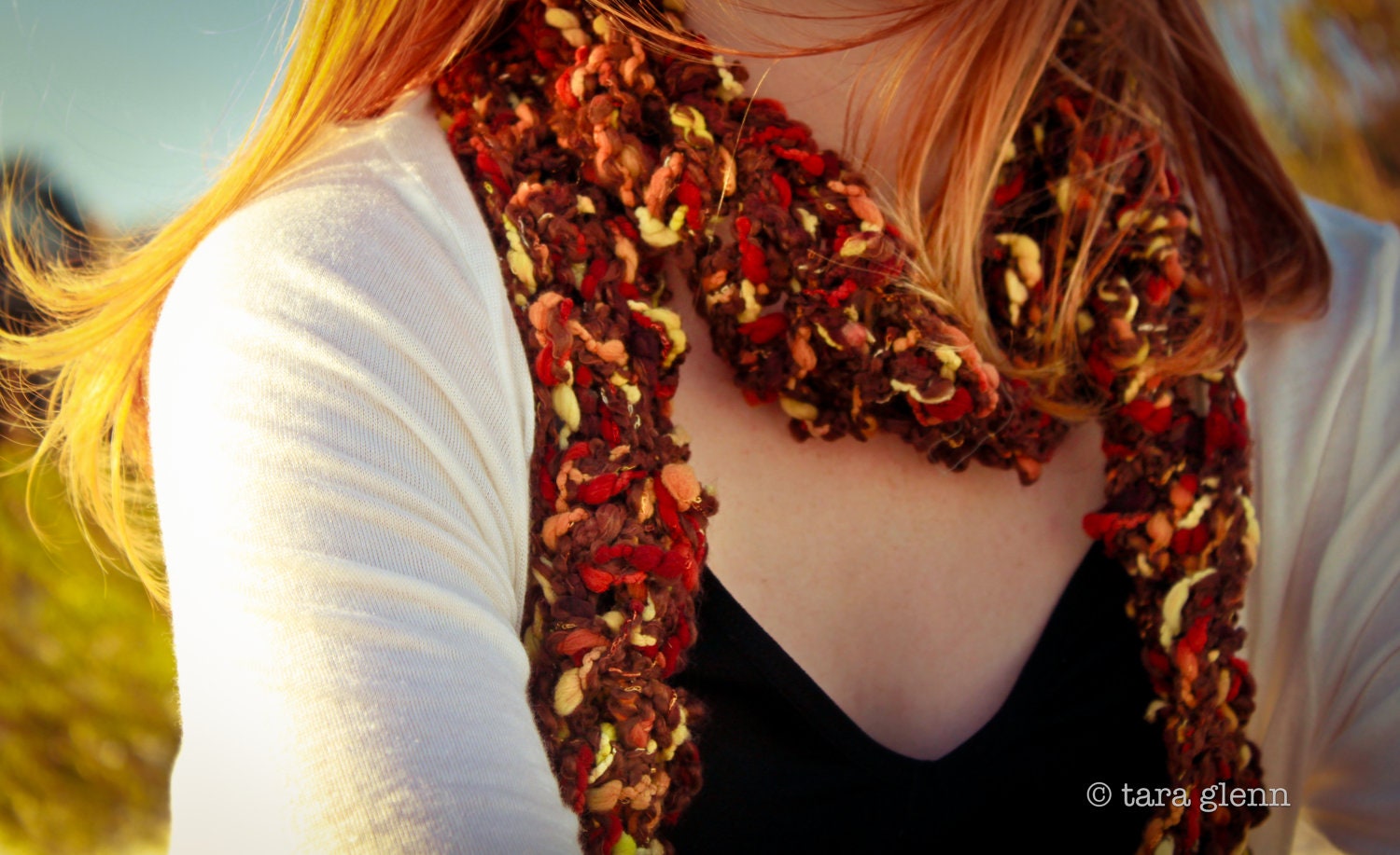 River Rock Brown Neutral Tassel Scarf