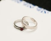 Blue Flowers & Red Diamonds Hand Bound Wedding Guestbook