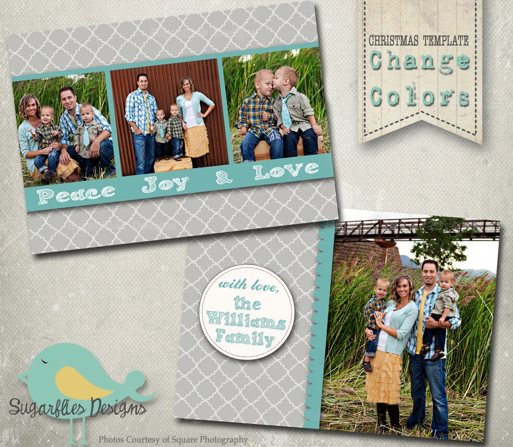 Christmas Card Templates - Family Christmas Card Modern