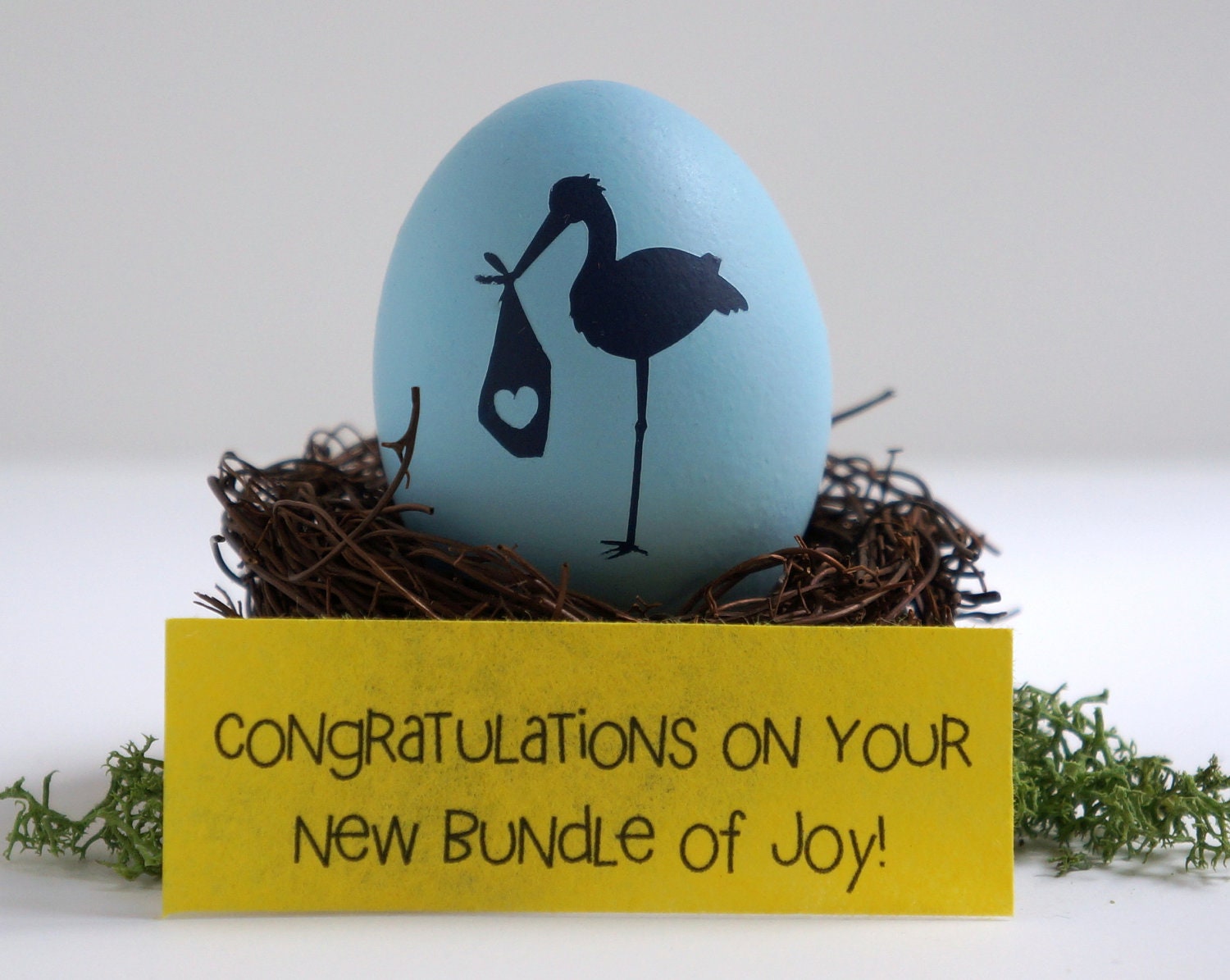 New Bundle of Joy. Custom Stork Baby Shower Gift.
