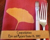 Linen Custom Order for Weddings and Celebrations ginkgo leaf design set of 12