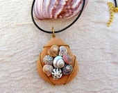 Terracotta Beach Pendant with shells