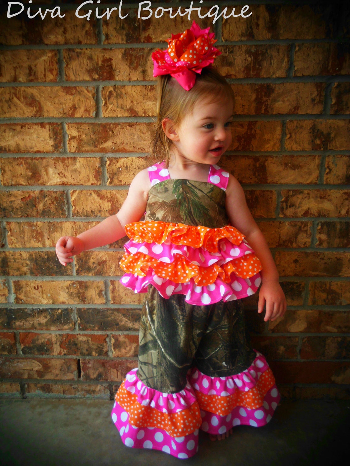 Boutique Girls Birthday Outfit Camo Custom Childrens Clothing Extra Ruffle Party Outfit M2M OTT Hairbow 12m 18m 2T 3T 4T 5 6 7 8