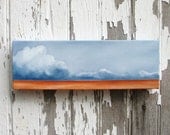Cloud Landscape original oil painting wall art storm abstract neutral rustic colors home decor - Latitude series eight