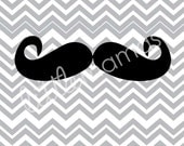 Mustache Chevron 8x10 Printable, grey chevron nursery, mustache bash, chevron party, chevron birthday