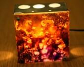 Yellow Wave Glow Repurposed Miniature Light Box, Initial Monogram Name Wedding, Baby, Kids, Family, Pets, By Igor Turovskiy