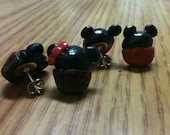Polymer Clay - Minnie or Mickey Cupcake Earrings (Please Choose One)