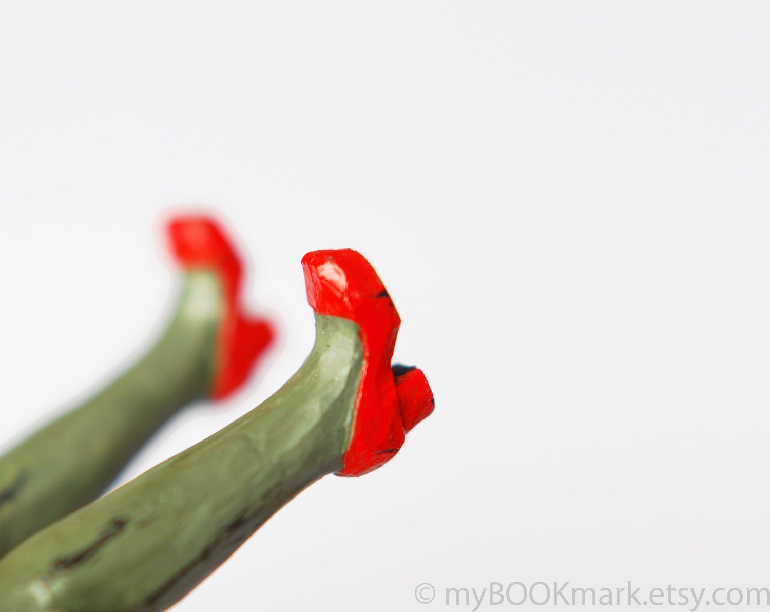Zombie Legs in the book. Unusual  bookmark. Funny green children gift. Red  for kids, for her, for him, all.