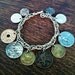 Vintage Bracelet, Coro coin charm designer bracelet, Real world coins Excelent condition, Statement Piece
