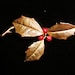 Vintage Brooch, designer - MMA / Poinsetta Flower bronze & red Brooch, designer vintage brooch