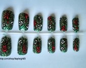 Painting the Roses Red Alice in Wonderland Nail Art