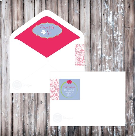 MERMAID Return Address Label - Digital Designs by WC Designs Il_570xn