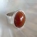 Rust Cocktail Ring Red Chunky Adjustable Smooth Sterling Silver Plated Band