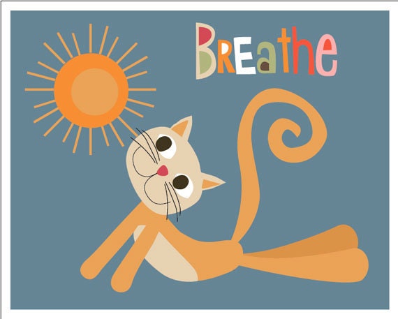 Yoga Kitty Breathe 8 x 10 wall art