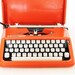 RESERVED for JESS /// Vintage manual orange Olivetti Typewriter