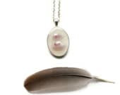 sea shell necklace resin jewelry real ocean seashell nautical pendant two double shell pink texture natural nature beach