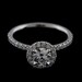 Micro Pave Cut Down Diamond Engagement Ring 18K White Gold Mounting