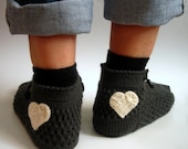 Dark Gray Slippers Socks, Unisex Socks, Mens Socks, Womens Socks