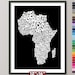 Map of Africa Map, Text Art Print 12x16 inch (774) - color options
