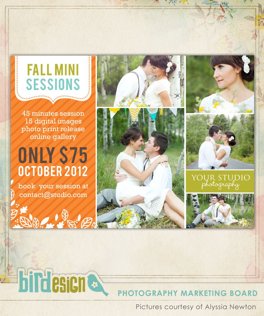 Photography Marketing board - 5x7 Newsletter  template -E498-5