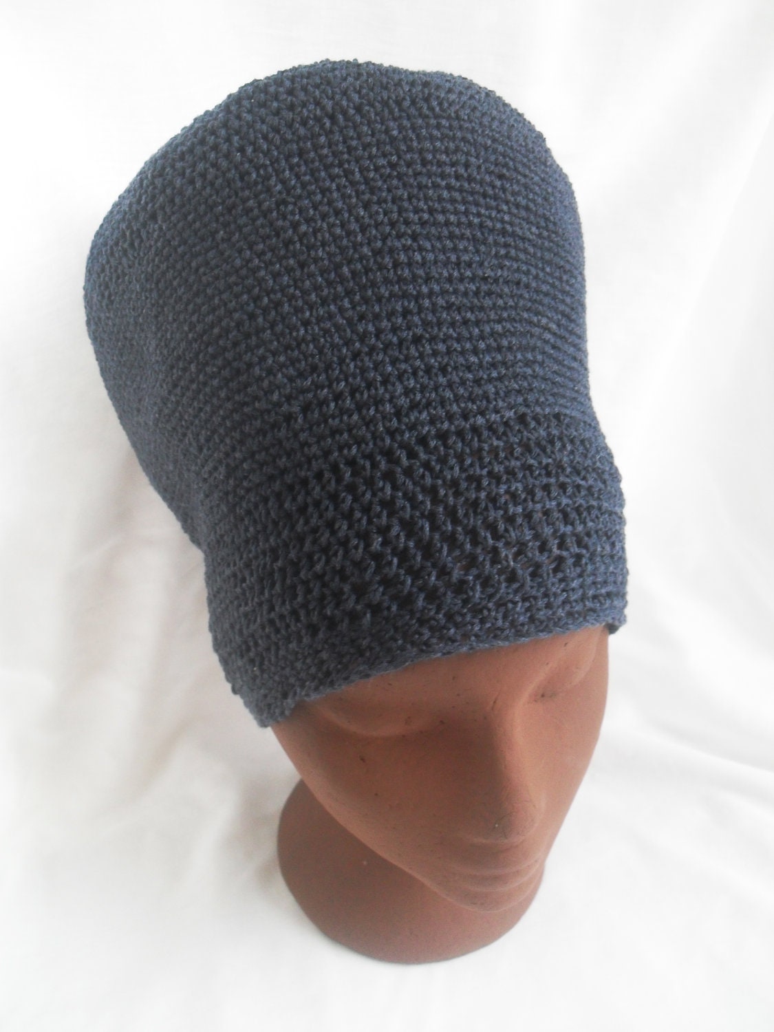 Large Blue Tam, Lightweight Organic Vegan Dread Hat READY TO SHIP